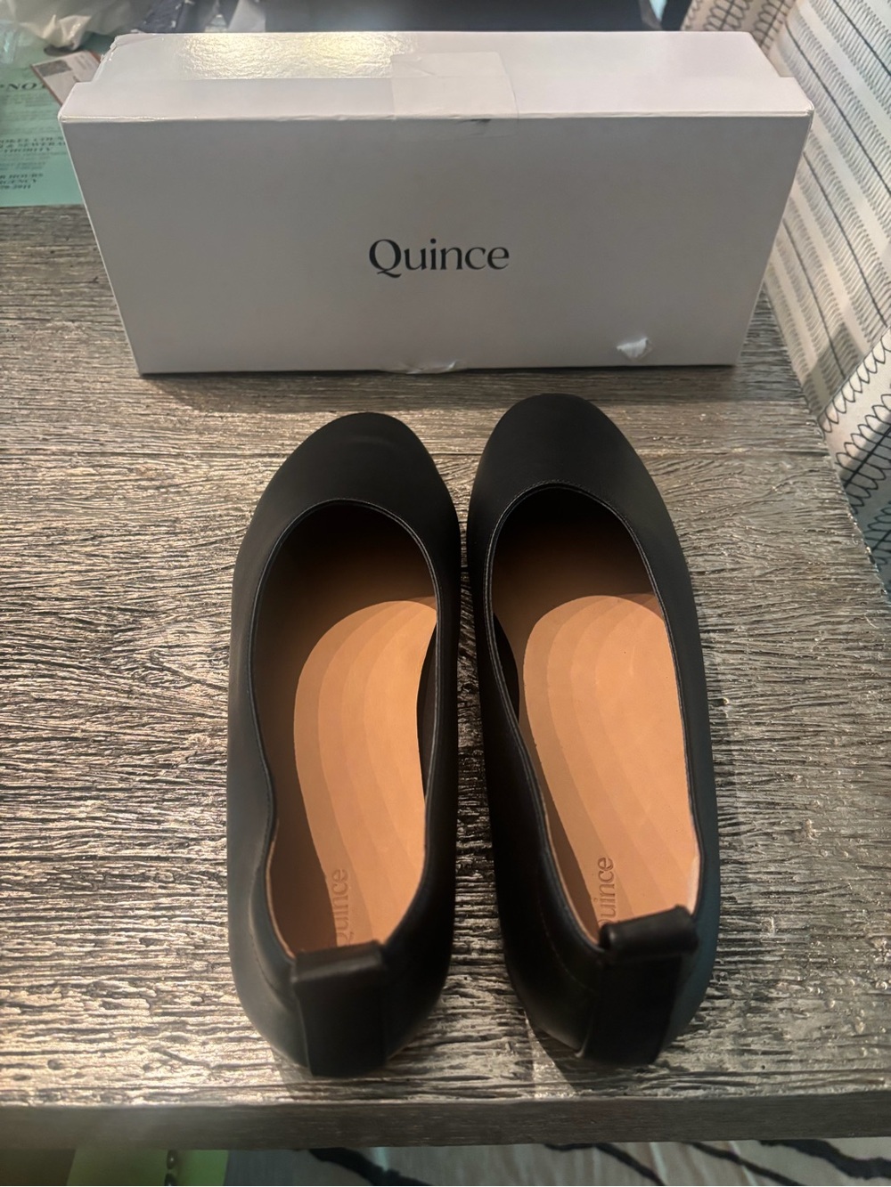 Quince Black Leather Slip-On Ballet Flat - Picture 2 of 4
